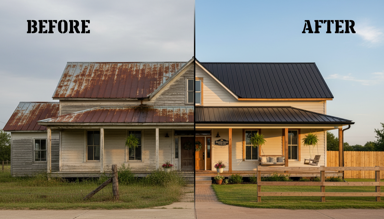 Complete roof replacement in progress