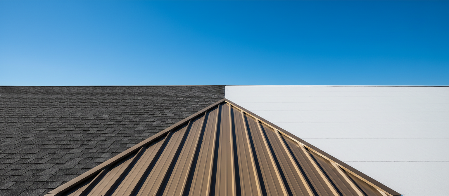 Commercial building with flat TPO roof